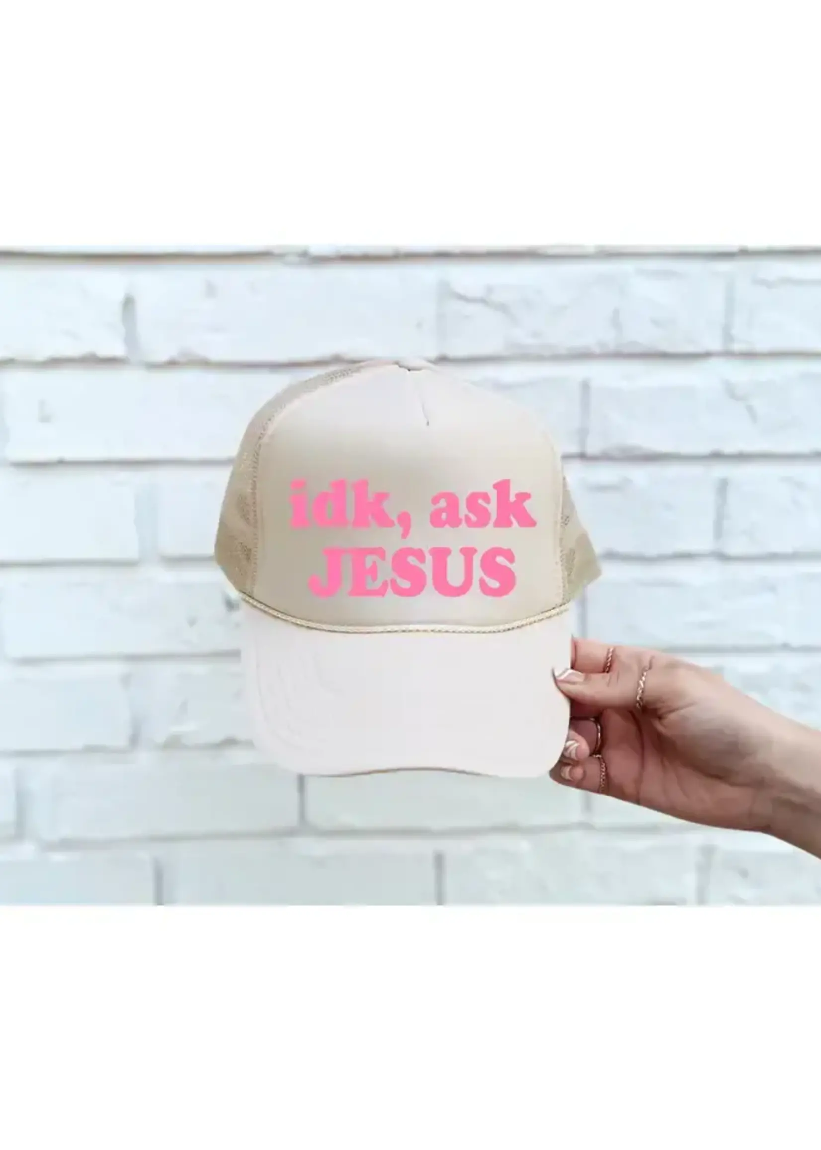 SOUTHERN ATTITUDE DESIGNS IDK ASK JESUS TRUCKER HAT