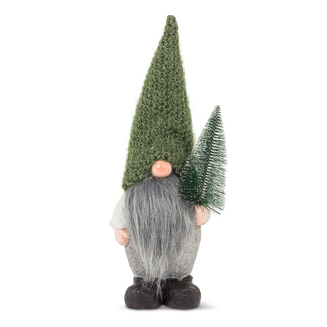 Large Gnome w/ Knit Hat & Tree
