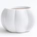 4" Matte White Glazed Pumpkin Pot