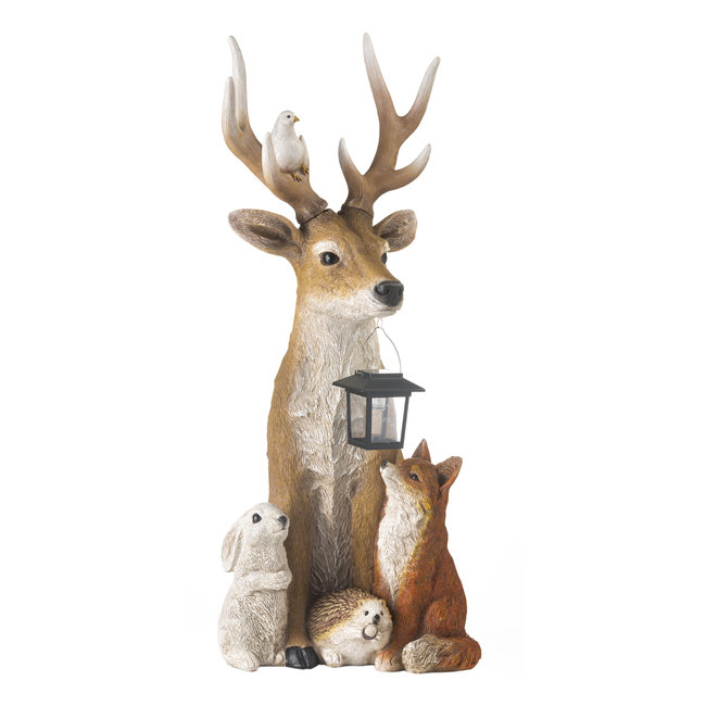 Deer & Friends Solar Holiday Figurine