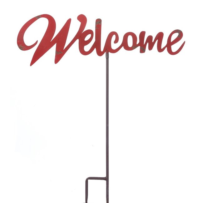 Metal Welcome Sign - Red