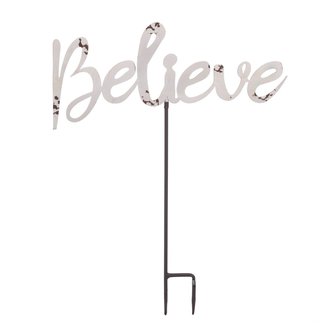 Metal Believe Sign  - White