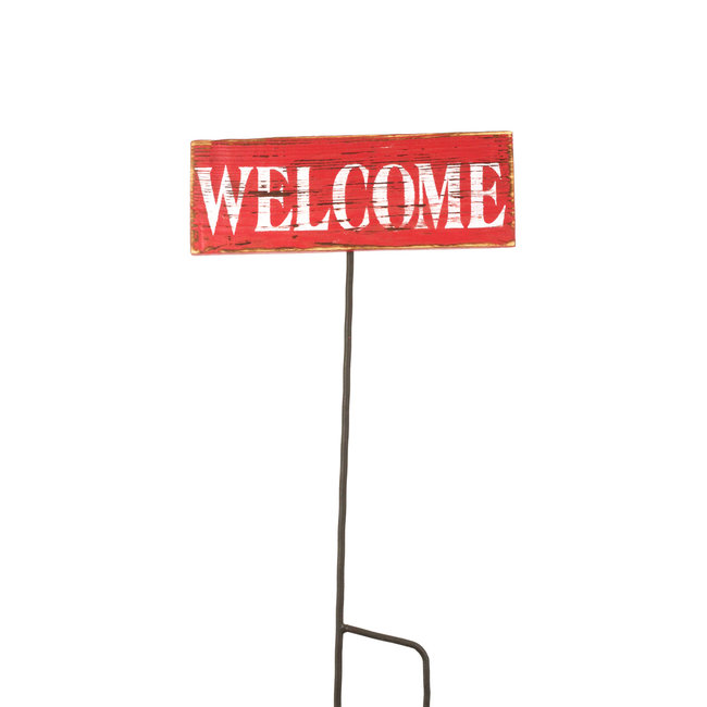 Large Red Welcome Sign