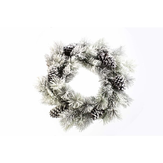 Wreath with Snow 24"
