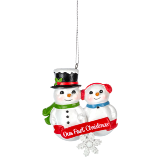 Snowcouple 1st Xmas Ornament