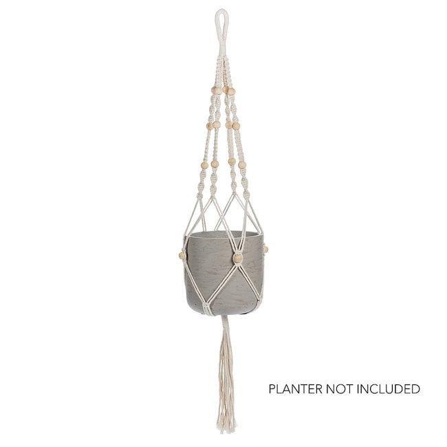 42" Macrame Plant Hanger w/ Beads