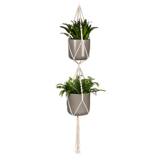 Macrame Double Plant Hanger 60"