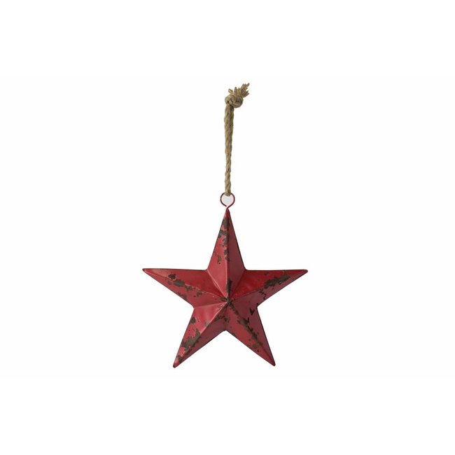 Metal Red Star Ornament 13"