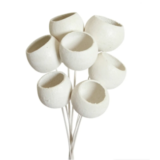 Bell Cups (7 stem) White Glitter