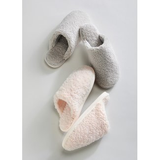 Grey/Cream Sherpa Slippers