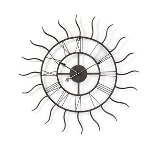 Iron Sun Outdoor Wall Clock