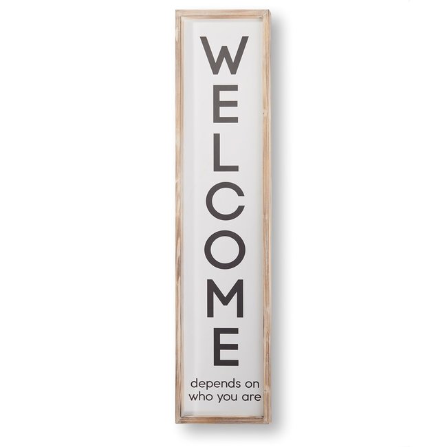 Welcome Framed Porch Sign - White