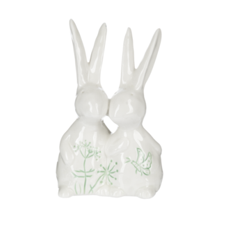 Bunny Couple Ceramic Figurine