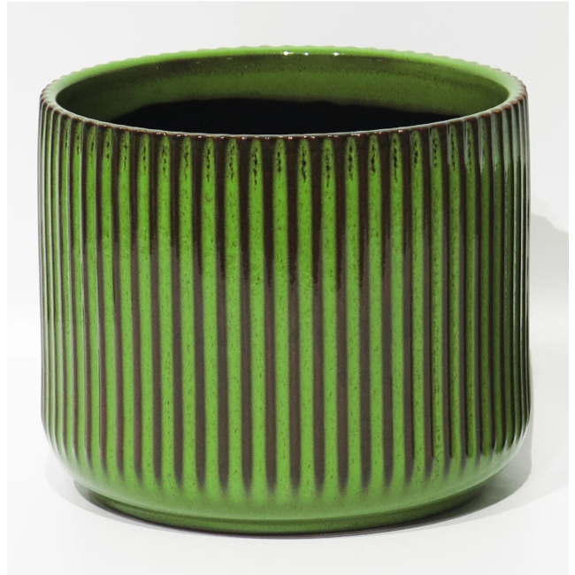 6" Ridged Ceramic Pot