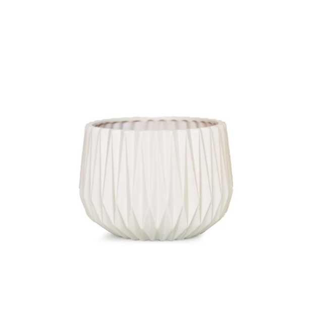 8" Matte White Adelaide Dolomite Pot