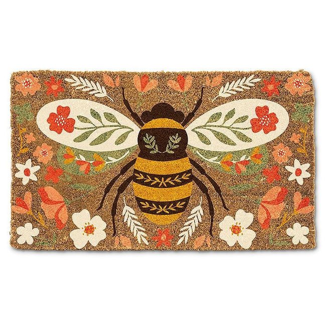18x30" Floral Bee Doormat