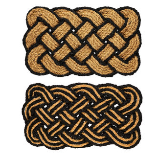 Natural Coir & Black Woven Mat