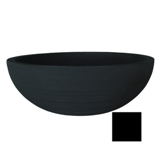 Black Linea Round Low Bowl 60x21cm