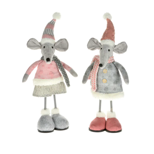 Pink/Grey Standing Mouse