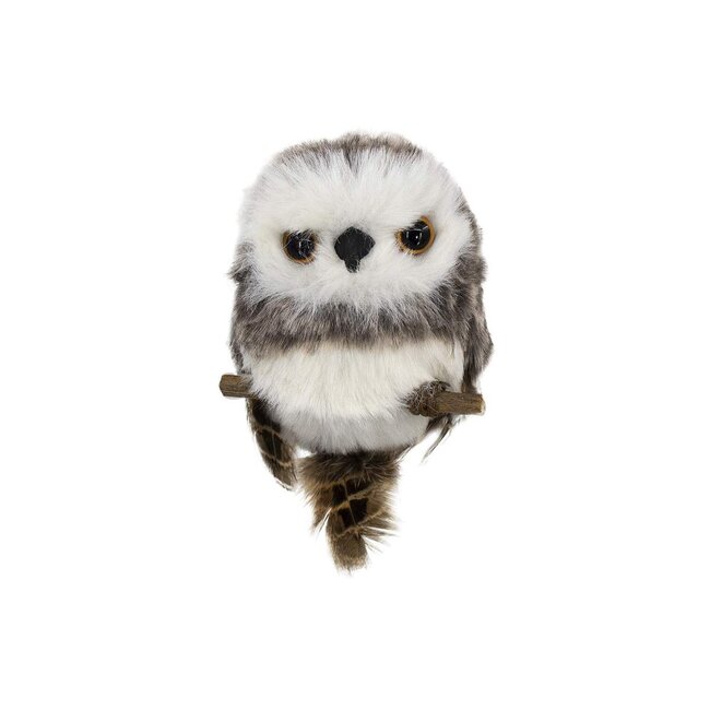 4" Brown/White Hanging Owl