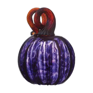 3" Round Glass Pumpkin - Purple