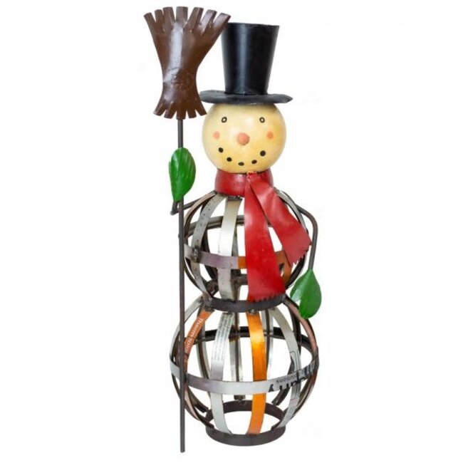 Snowman Recycled Metal Door Greeter