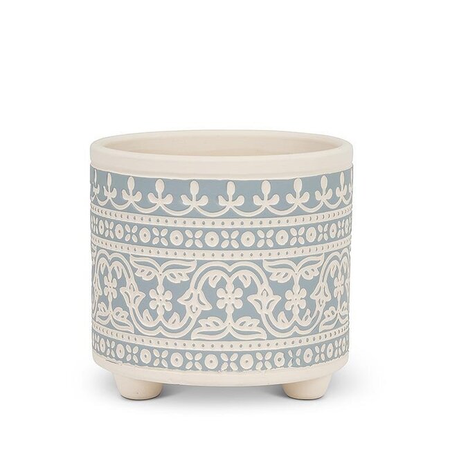 Blue Stencil Pot
