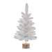 24" White Flocked Tree w/ Wooden Base