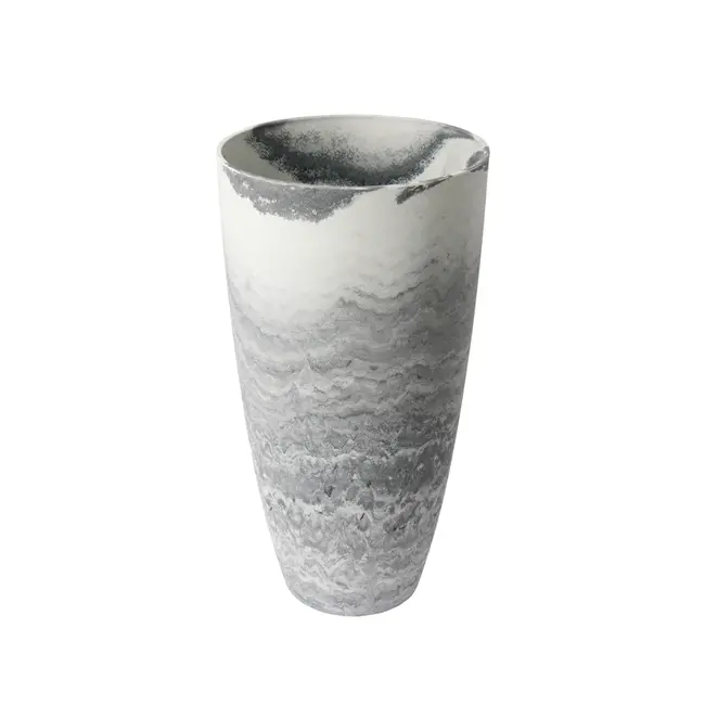 11" Acerra Curved Tall Vase - Marble