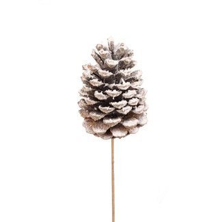 Jumbo Snow Pinecone Pick