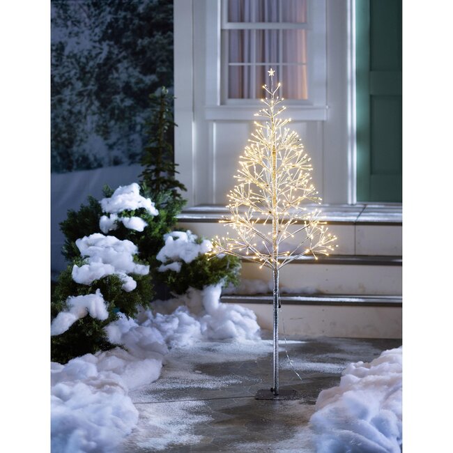 5' Indoor/Outdoor Lighted LED Tree Silver