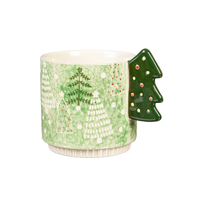 Evergreen Tree Handle Ceramic Mug