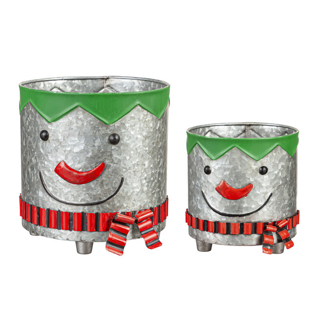 Snowman Metal Planter