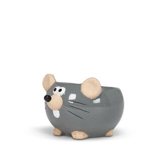 2" Mini Grey Mouse Pot