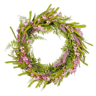 15" Pink Meadow Flower Wreath