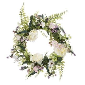 18" Peony & Floral Wreath