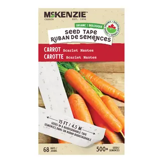 Carrot Nantes Seed Tape Organic