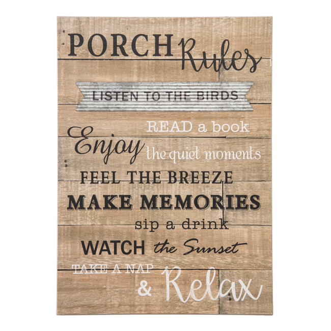 Porch Rules Wall Plaque