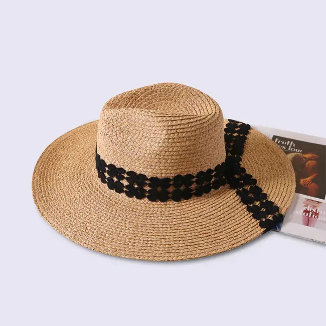 Coachella Black Lace Hat - Natural