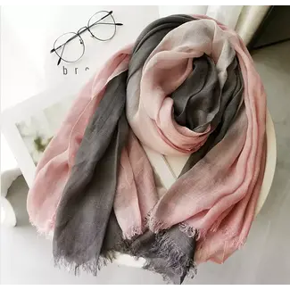 Two-Tone Scarf - Pink & Charcoal