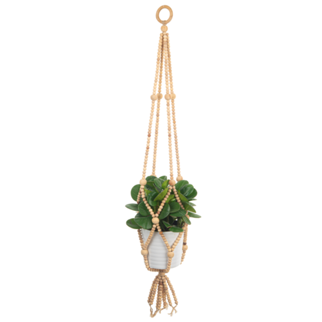 Natural Wood Beads Plant Hanger