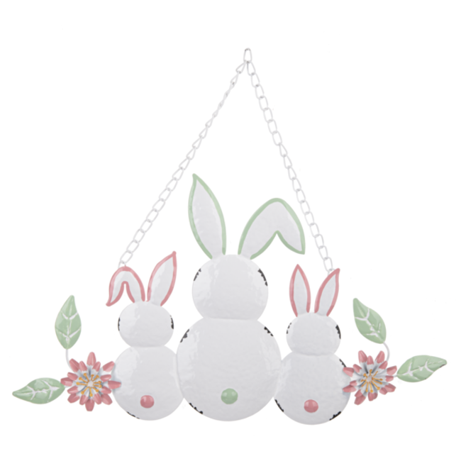 Embossed Rabbit Tails w/ Flower Wall Decor
