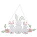 Metal Painted Rabbit Tails w/ Flower Wall Decor