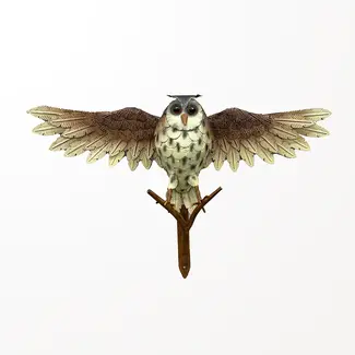 Brown Metal Owl Wall Decor