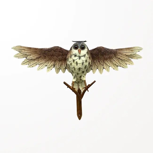 Brown Metal Owl Wall Decor