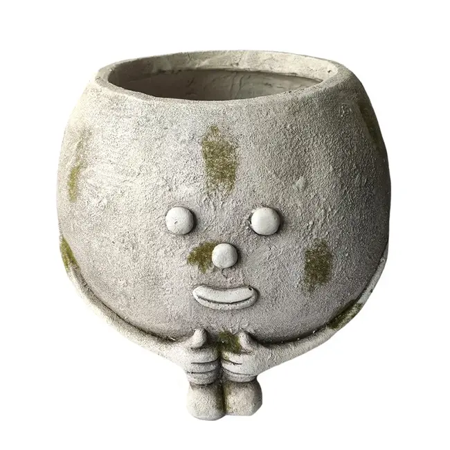 10" Funny Face Cement Planter