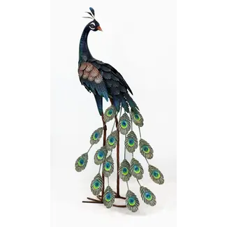 Blue Metal Peacock Head Back