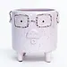 Footed Pink Pig w/ Glasses Pot 4"