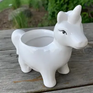 2" White Glazed Unicorn