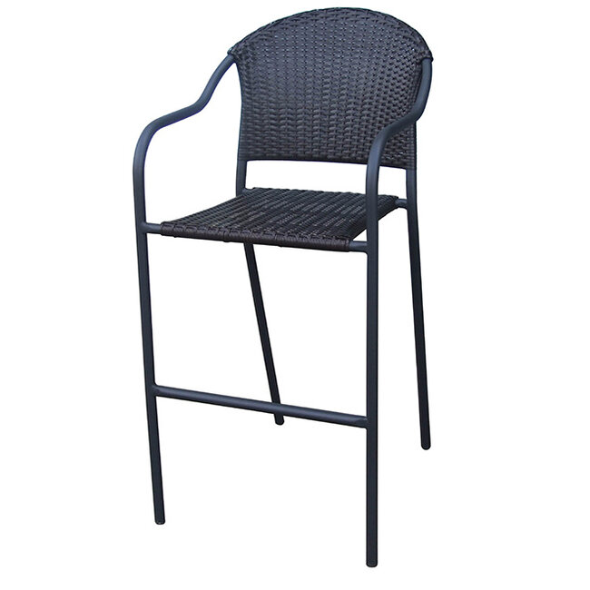Black Woven Bar Chair